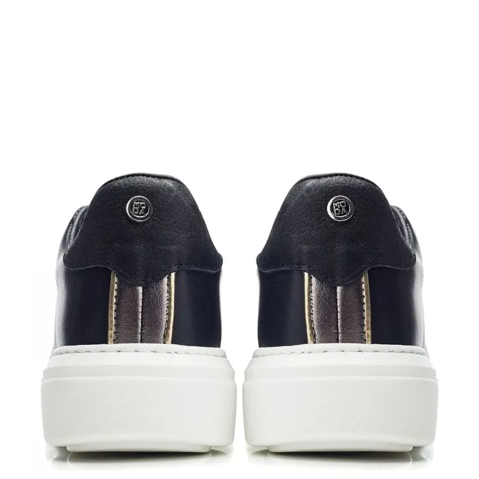 Wedge Trainers Women Moda In Pelle Brynn Black Leather