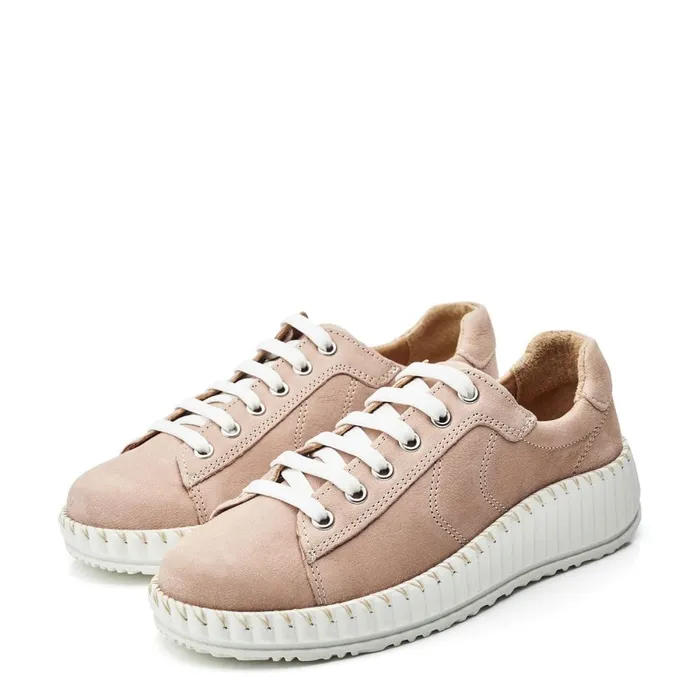 Wedge Trainers Women Moda In Pelle Shoon Sh Riyah Beige Leather