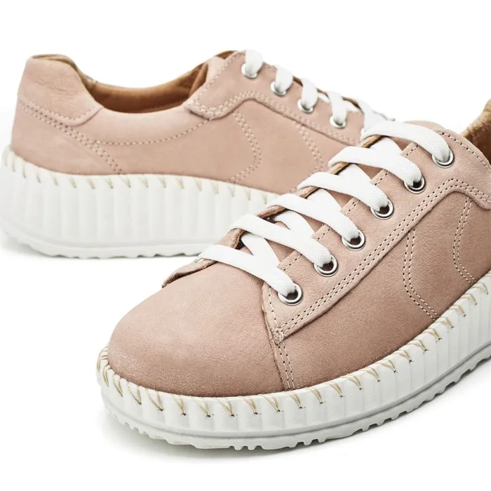 Wedge Trainers Women Moda In Pelle Shoon Sh Riyah Beige Leather