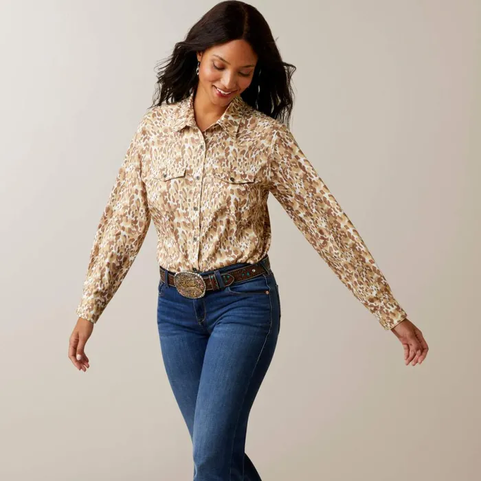 Western VentTEK Stretch Shirt Sophia Leopard Print Women Ariat TShirts and Tops