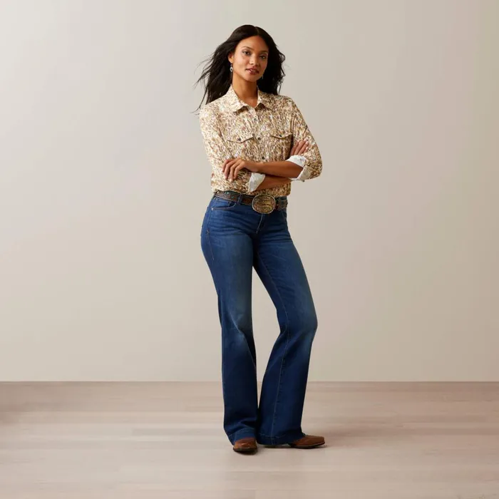 Western VentTEK Stretch Shirt Sophia Leopard Print Women Ariat TShirts and Tops
