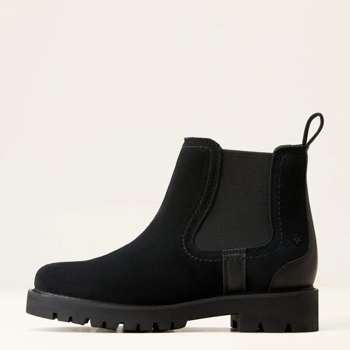 Wexford Lug Waterproof Chelsea Boot Black Women Ariat Booties