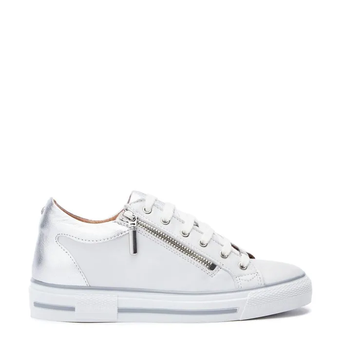 White Trainers Women Moda In Pelle Bramleigh White 8211 Silver Leather