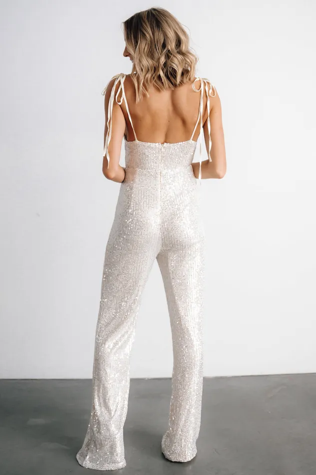Willett Sequin Jumpsuit Cream Women Baltic Born Bridal