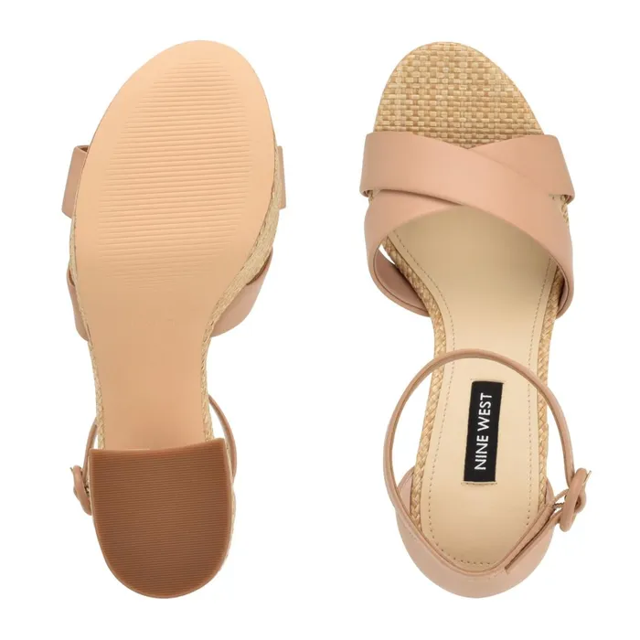 Willie Platform Sandals Barely Nude Raffia Women Nine West Platforms Willie Platform Sandals Barely Nude Raffia Women Nine West Platforms