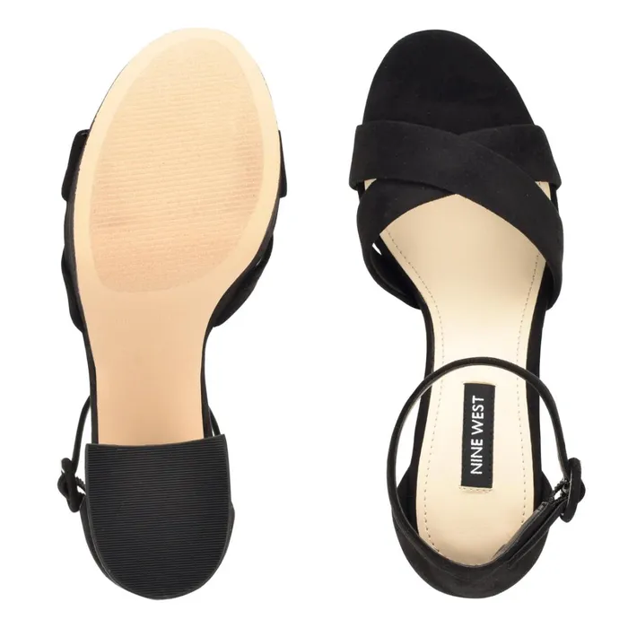 Willie Platform Sandals Black Suede Women Nine West Platforms Willie Platform Sandals Black Suede Women Nine West Platforms