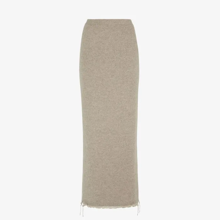 Woman Beige Cashmere Skirt Beige Fendi Knitwear