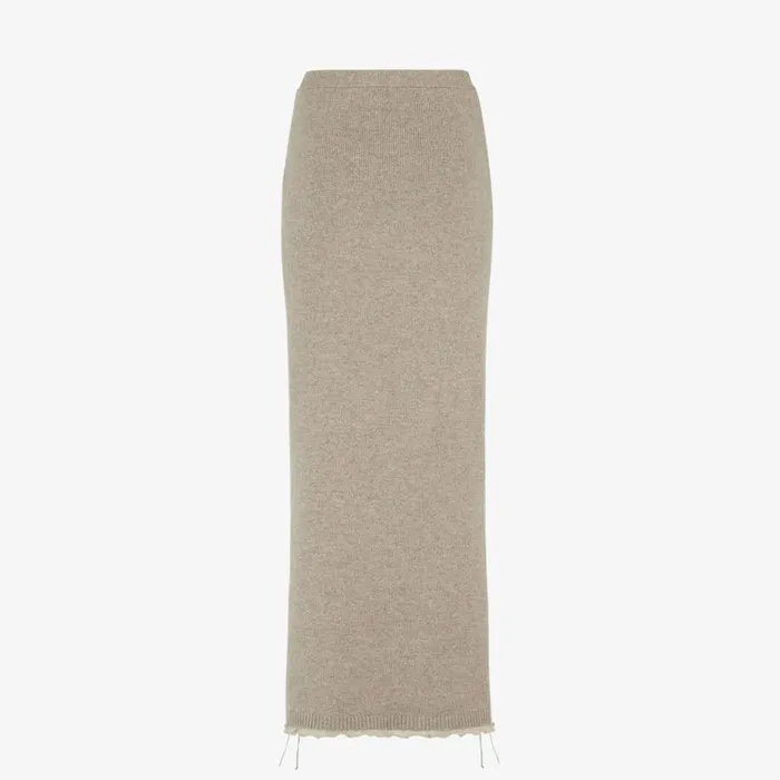 Woman Beige Cashmere Skirt Beige Fendi Knitwear