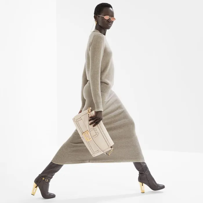 Woman Beige Cashmere Skirt Beige Fendi Knitwear