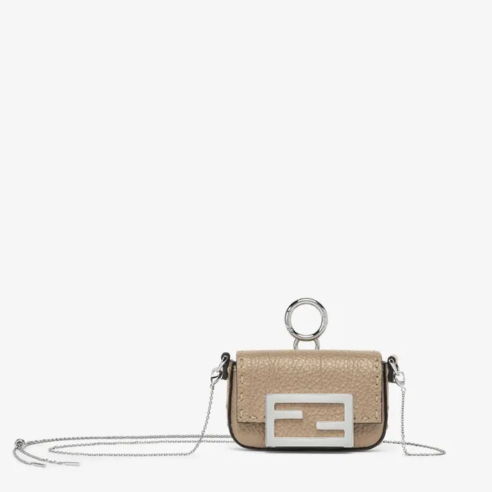 Woman Beige Leather Charm Beige Fendi Miniature Bags