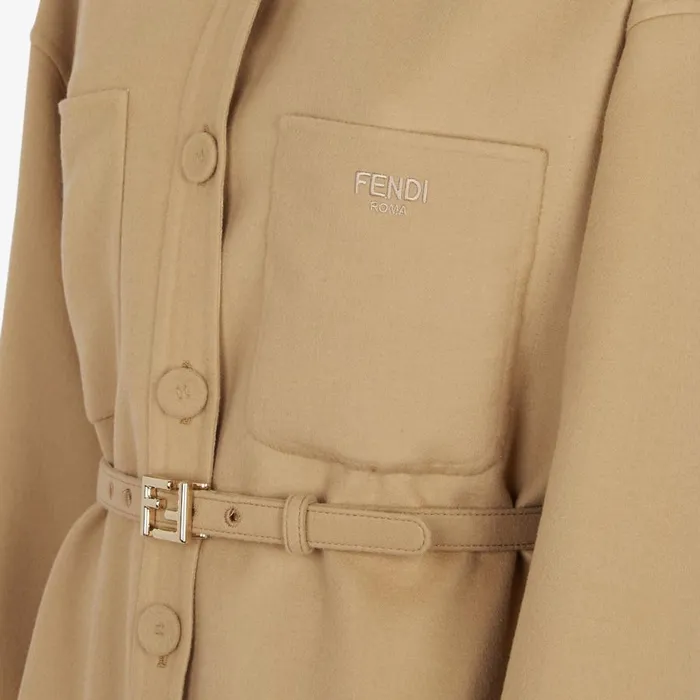 Woman Beige Wool GoTo Jacket Beige Fendi Jackets