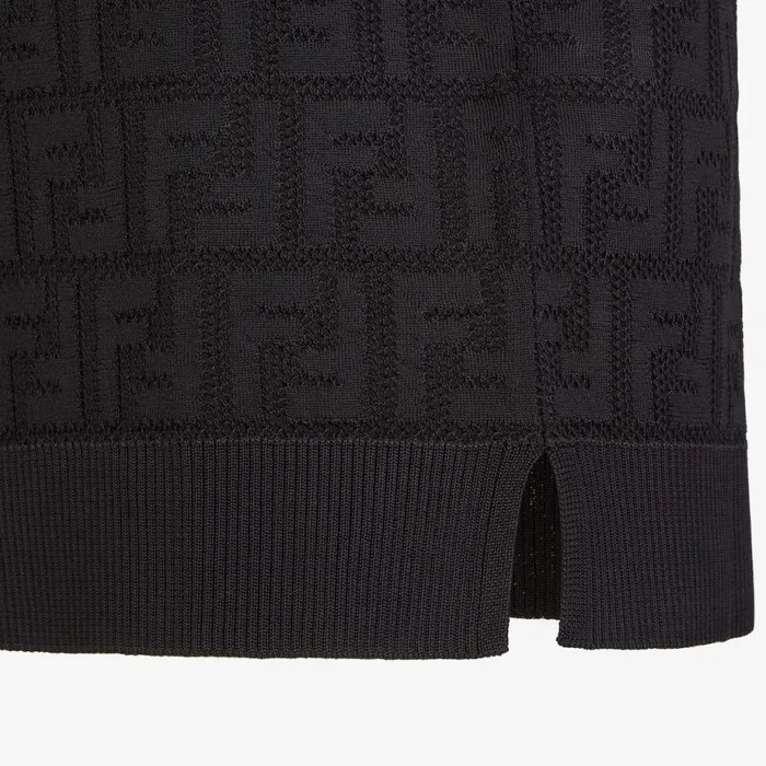 Woman Black Cotton And Viscose Jumper Black Fendi Knitwear