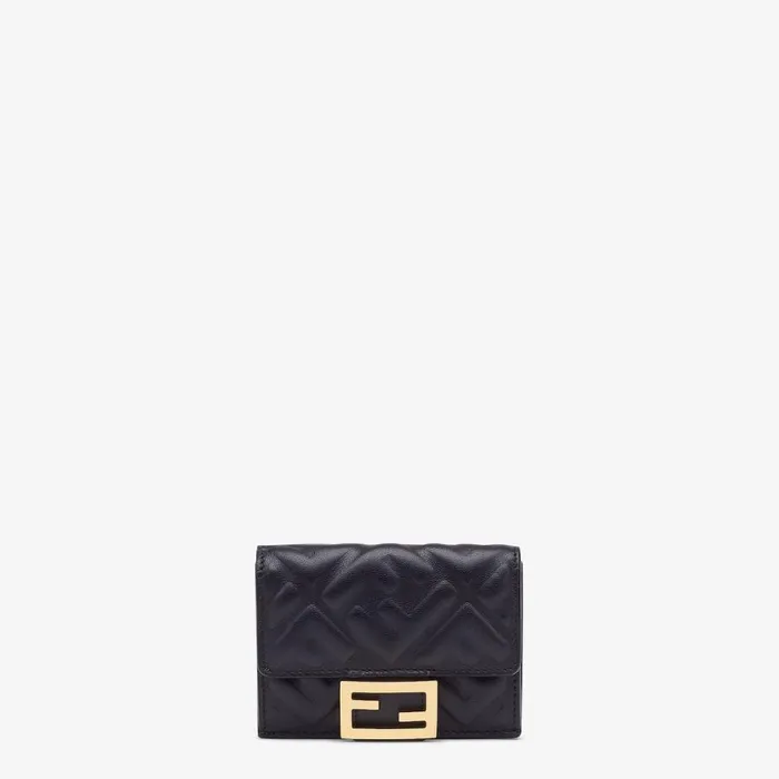 Woman Black Nappa Leather Wallet Black Fendi Wallets