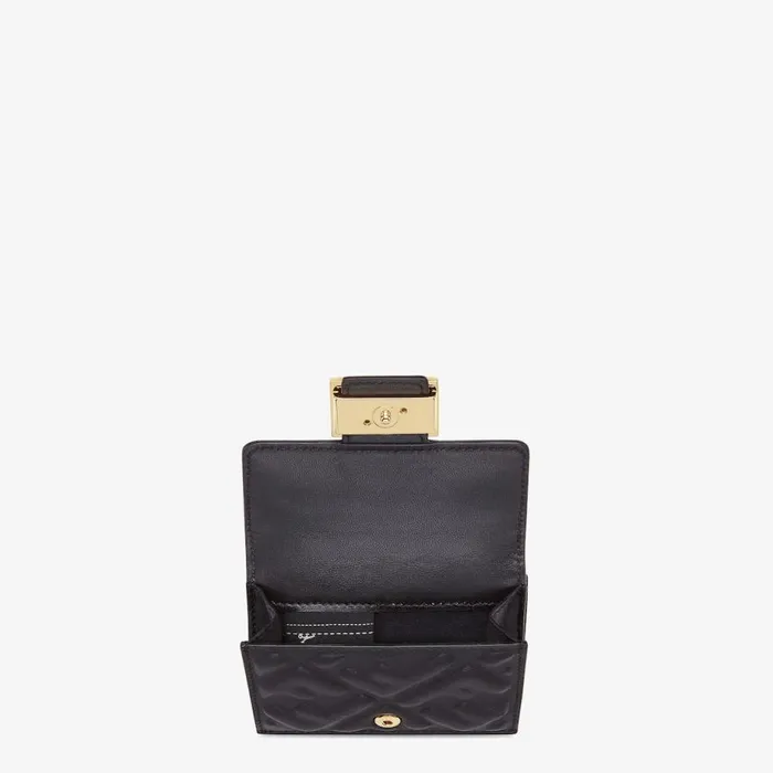 Woman Black Nappa Leather Wallet Black Fendi Wallets