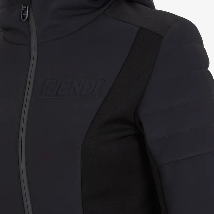 Woman Black Tech Fabric Jacket Black Fendi Skiwear
