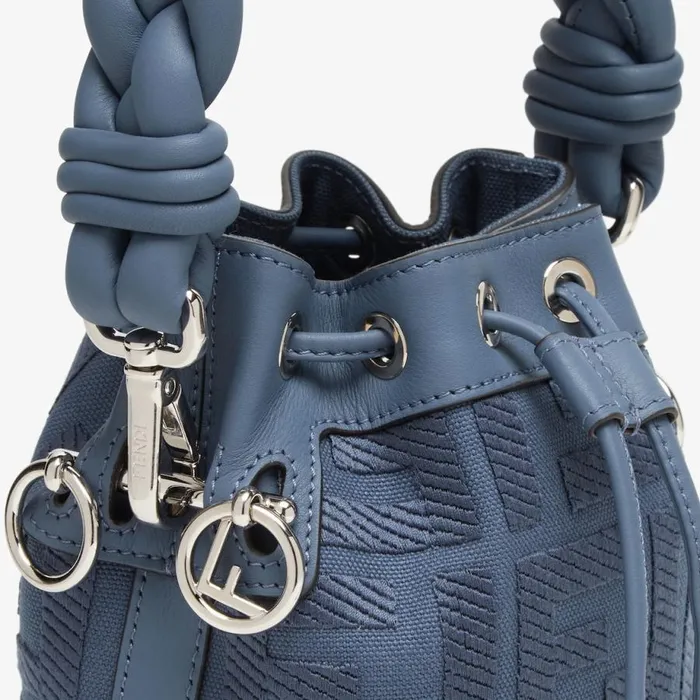 Woman Blue Ff Canvas MiniBag Blue Fendi Mini Bags