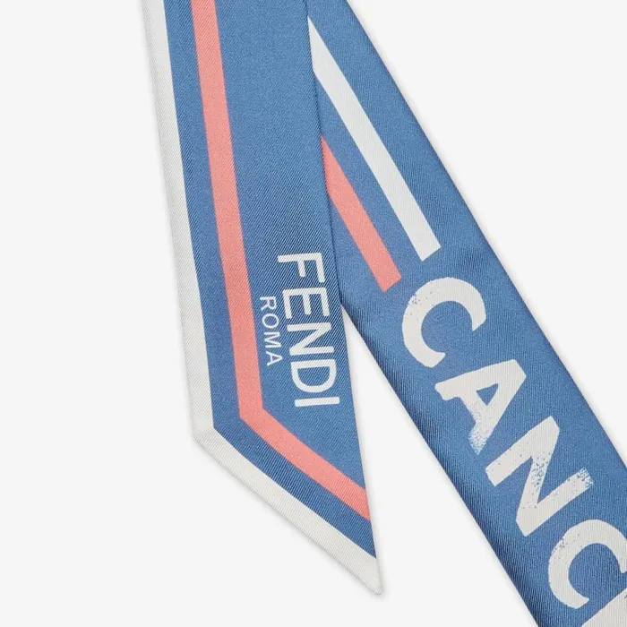 Woman Blue Silk Bandeau Blue Fendi Hair Accessories