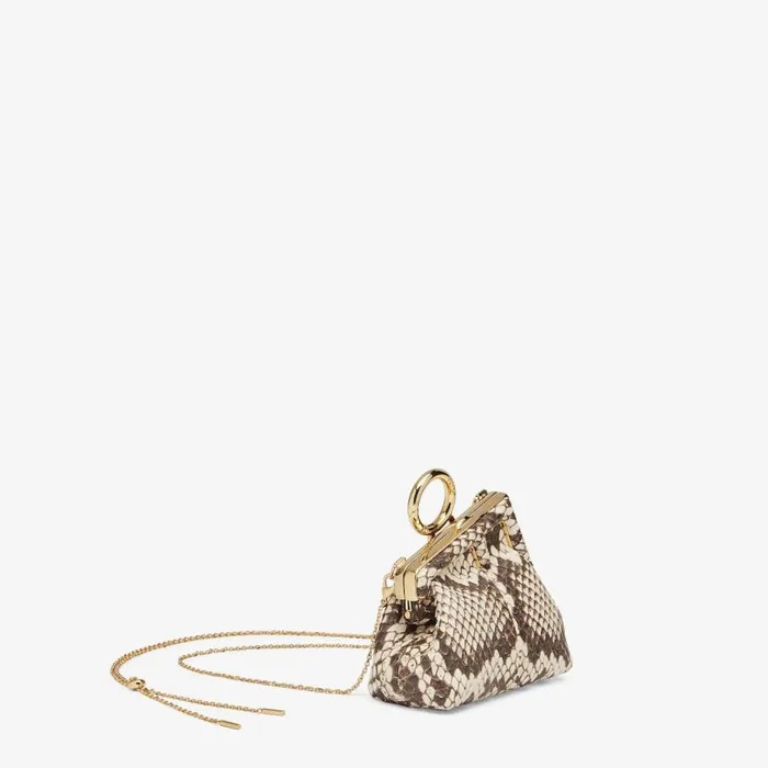 Woman Brown Elaphe Charm Brown Fendi Miniature Bags
