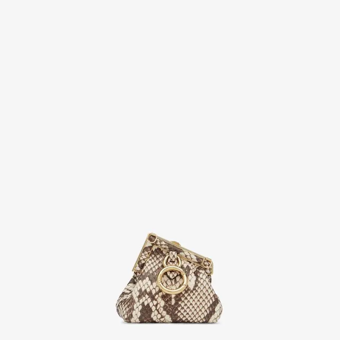 Woman Brown Elaphe Charm Brown Fendi Miniature Bags