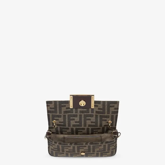 Woman Brown Ff Fabric Pouch Brown Fendi Mini Bags