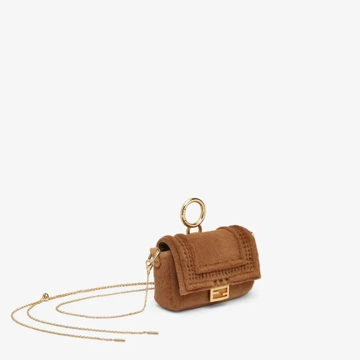 Woman Brown Mink Charm Brown Fendi Miniature Bags