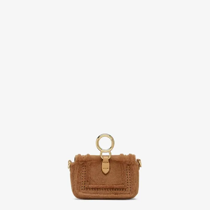 Woman Brown Mink Charm Brown Fendi Miniature Bags