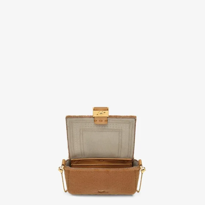 Woman Brown Mink Charm Brown Fendi Miniature Bags