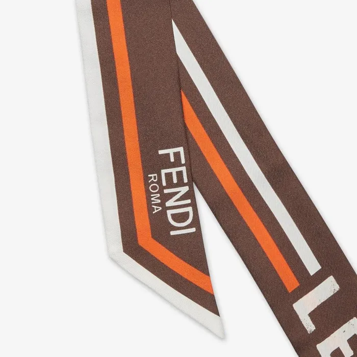 Woman Brown Silk Bandeau Brown Fendi Hair Accessories
