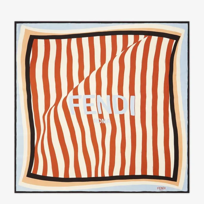 Woman Brown Silk Foulard Fendi Scarves and Silks
