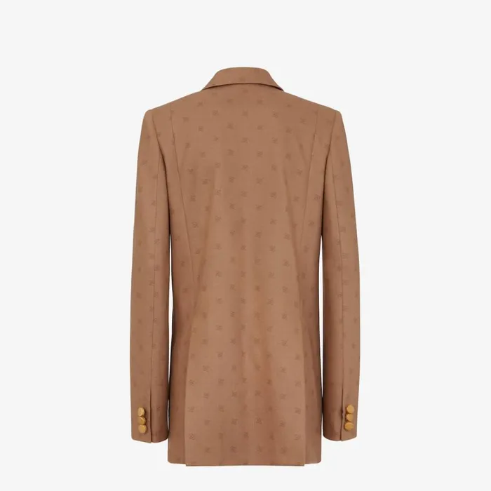 Woman Brown Wool Blazer Brown Fendi Jackets