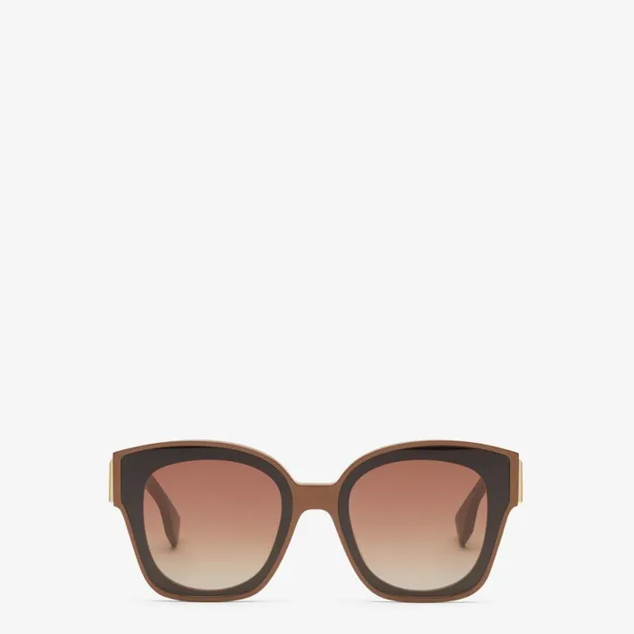Woman Caramel Acetate Sunglasses Fendi Sunglasses