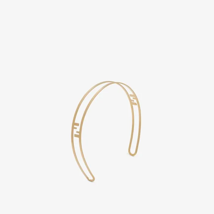 Woman GoldColoured Hair Band Gold Fendi Hair Accessories
