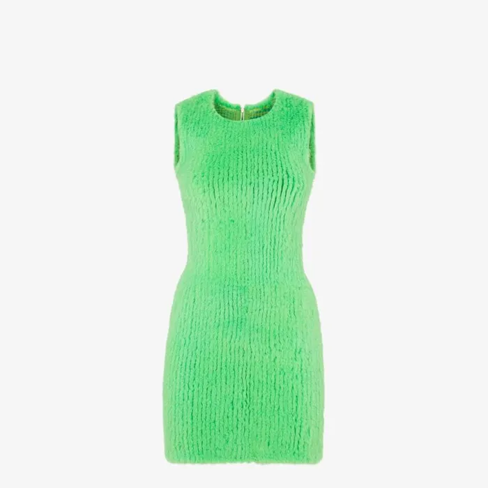 Woman Green Mink Dress Green Fendi Dresses and Jumpsuits