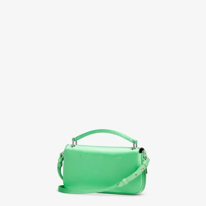 Woman Green Satin Pouch Green Fendi Mini Bags