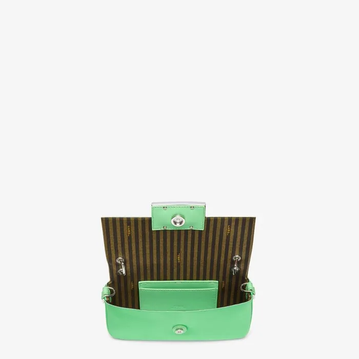 Woman Green Satin Pouch Green Fendi Mini Bags