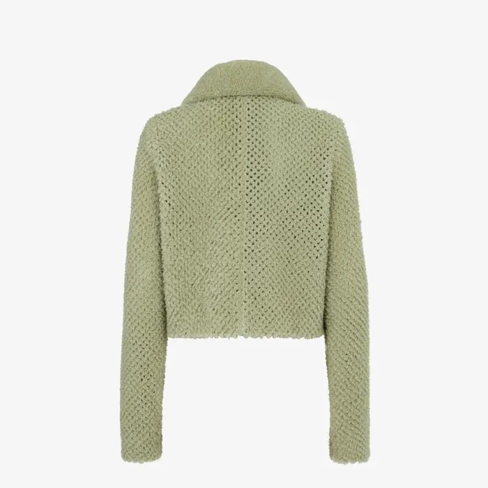 Woman Green Shearling Jacket Green Fendi Coats and Outerwear