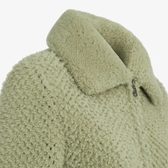 Woman Green Shearling Jacket Green Fendi Coats and Outerwear