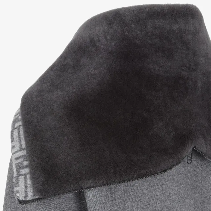 Woman Grey Wool Jacket Grey Fendi Coats and Outerwear