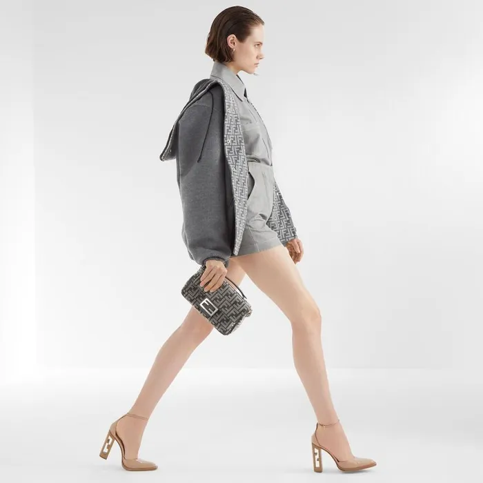 Woman Grey Wool Jacket Grey Fendi Coats and Outerwear