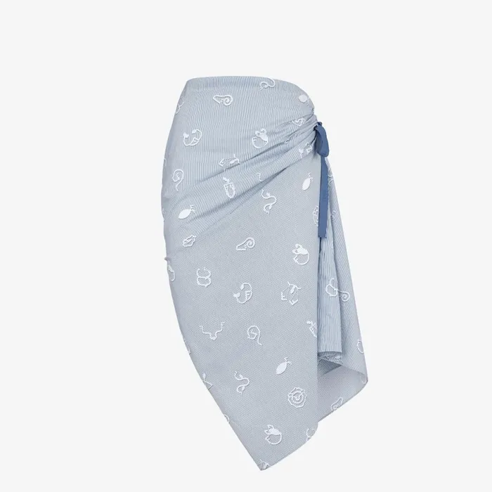 Woman Light Blue Cotton Skirt Light Blue Fendi Skirts