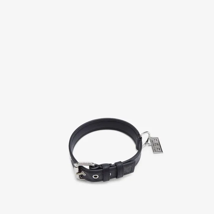 WomanMan Black Fabric Collar Black Fendi Pet Accessories