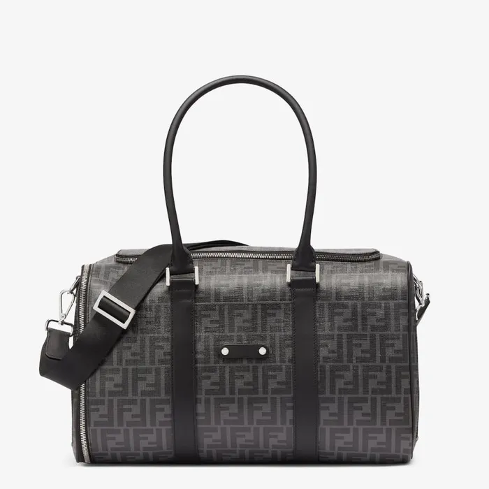 WomanMan Black Fabric Dog Carrier Black Fendi Pet Accessories