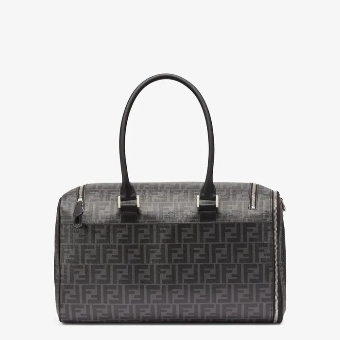 WomanMan Black Fabric Dog Carrier Black Fendi Pet Accessories