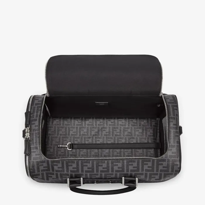 WomanMan Black Fabric Dog Carrier Black Fendi Pet Accessories