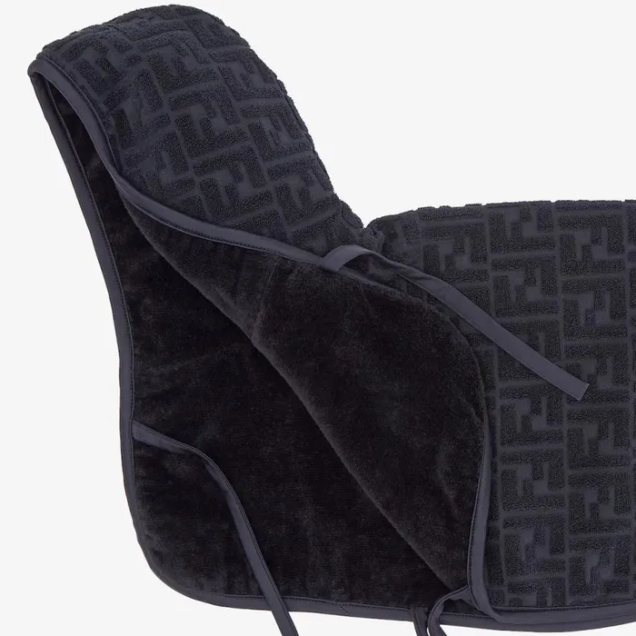 WomanMan Black Terry Bathrobe Black Fendi Pet Accessories