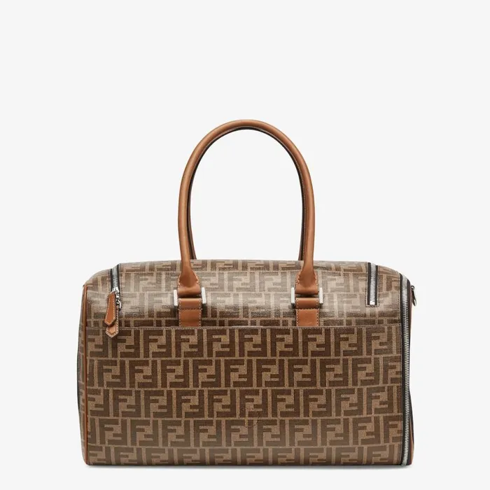WomanMan Brown Fabric Dog Carrier Brown Fendi Pet Accessories