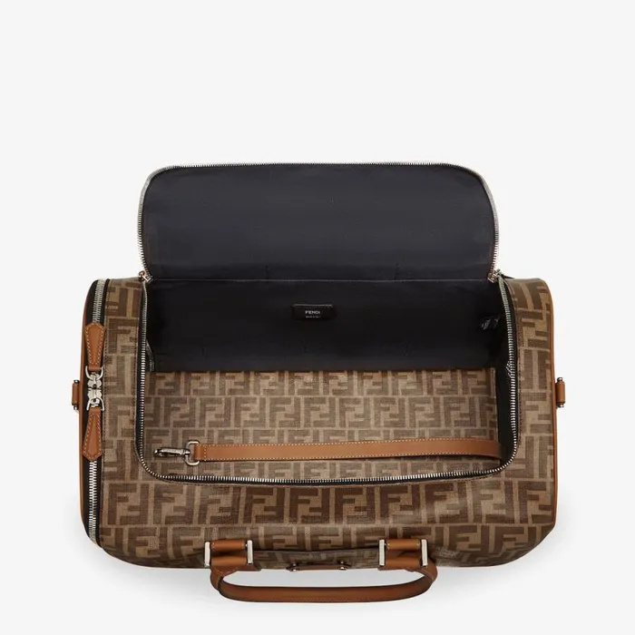 WomanMan Brown Fabric Dog Carrier Brown Fendi Pet Accessories