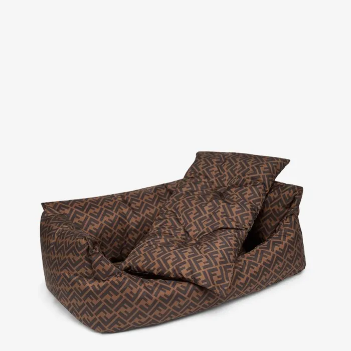 WomanMan Brown Nylon Dog Bed Brown Fendi Pet Accessories