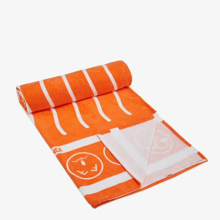 Woman Orange Cotton Beach Towel Orange Fendi Scarves and Silks