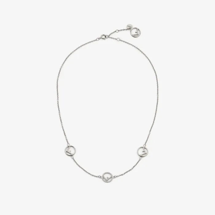 Woman PalladiumColoured Necklace Silver Fendi Necklaces